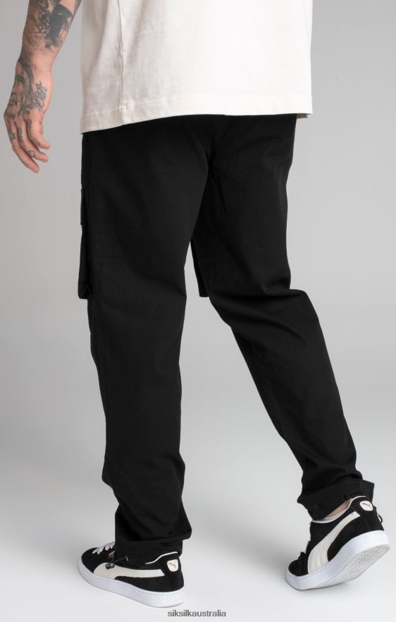 Men Apparel TB82N512 SikSilk Black Ripstop Cargo Pants