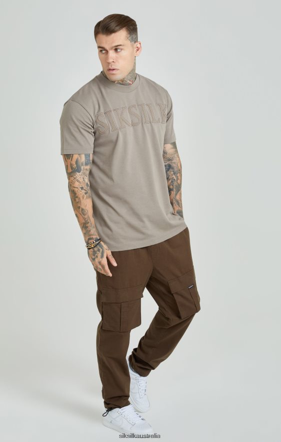 Men Apparel TB82N514 SikSilk Brown Ripstop Cargo Pants