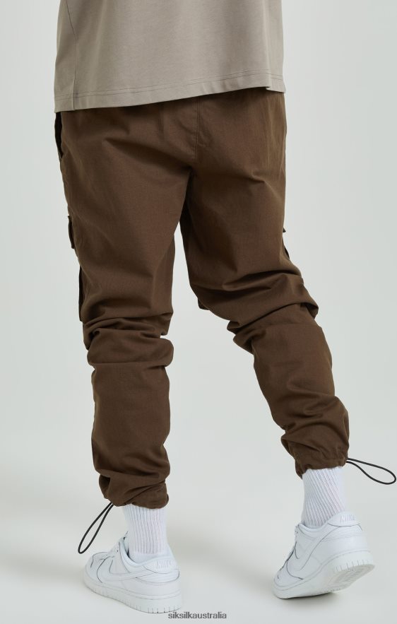 Men Apparel TB82N514 SikSilk Brown Ripstop Cargo Pants