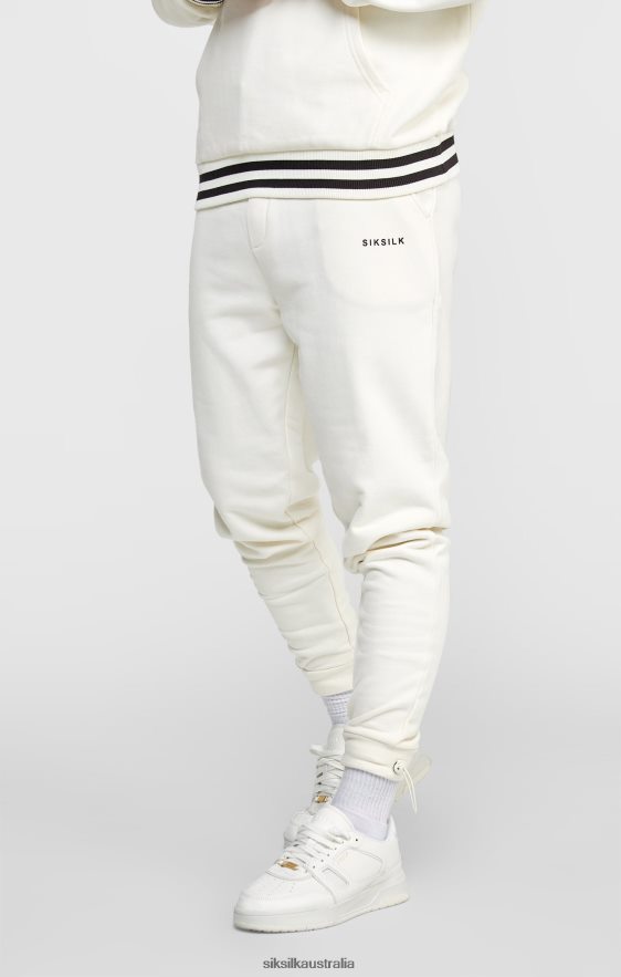 Men Apparel TB82N519 SikSilk Ecru Jogger W Stripe Waistband