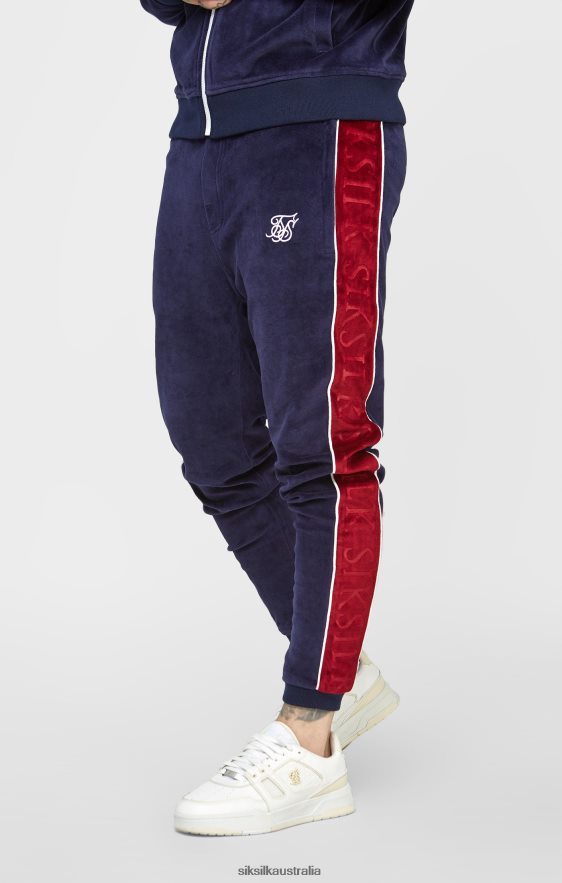 Men Apparel TB82N521 SikSilk Navy Velour Track Pant
