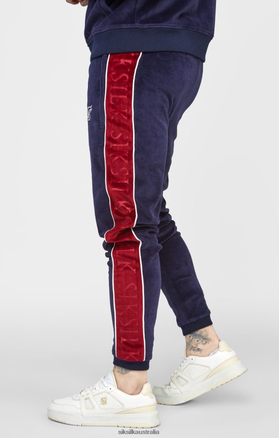 Men Apparel TB82N521 SikSilk Navy Velour Track Pant