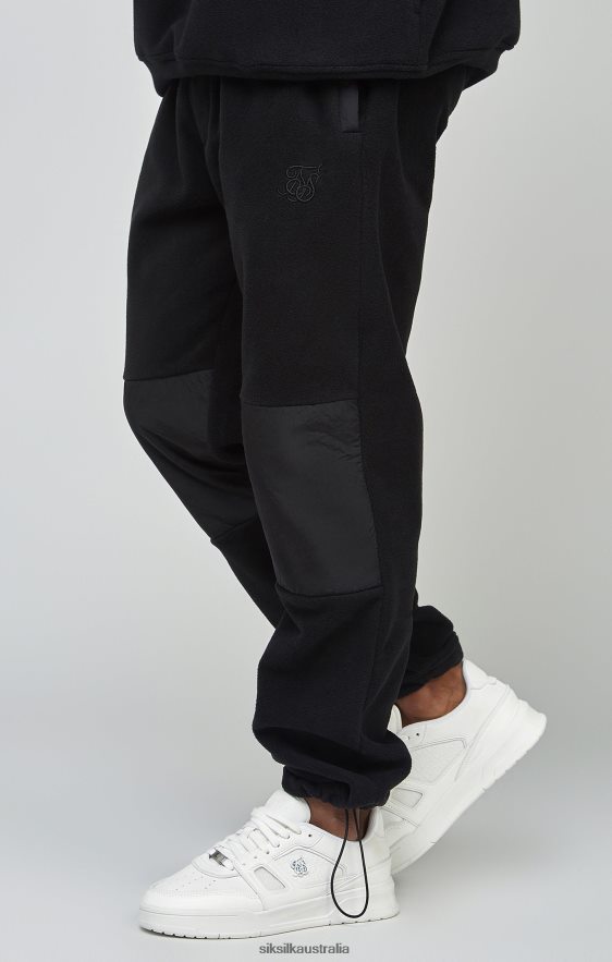 Men Apparel TB82N523 SikSilk Ecru Polar Fleece Panelled Cuffed Jogger
