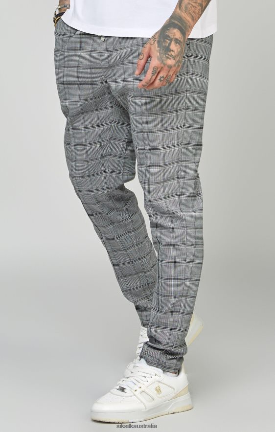 Men Apparel TB82N524 SikSilk Grey Tapered Fit Smart Woven Joggers