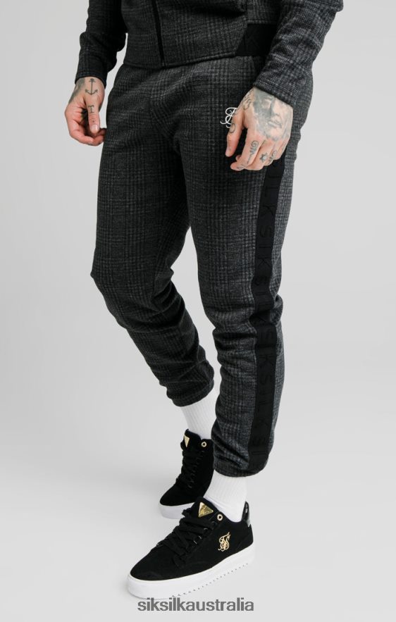 Men Apparel TB82N526 SikSilk Tonal Check Cuffed Pant - Grey