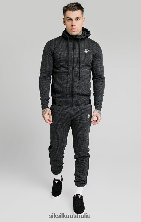 Men Apparel TB82N526 SikSilk Tonal Check Cuffed Pant - Grey