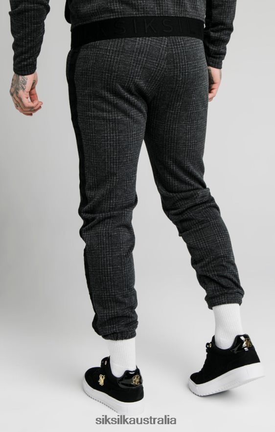 Men Apparel TB82N526 SikSilk Tonal Check Cuffed Pant - Grey