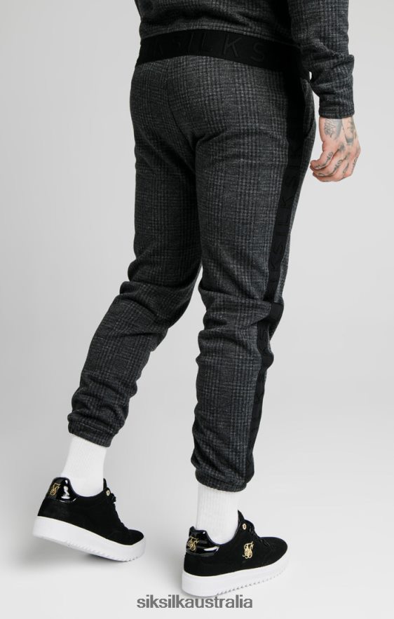 Men Apparel TB82N526 SikSilk Tonal Check Cuffed Pant - Grey