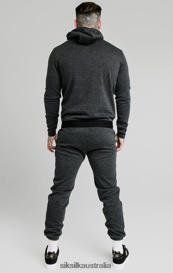 Men Apparel TB82N526 SikSilk Tonal Check Cuffed Pant - Grey