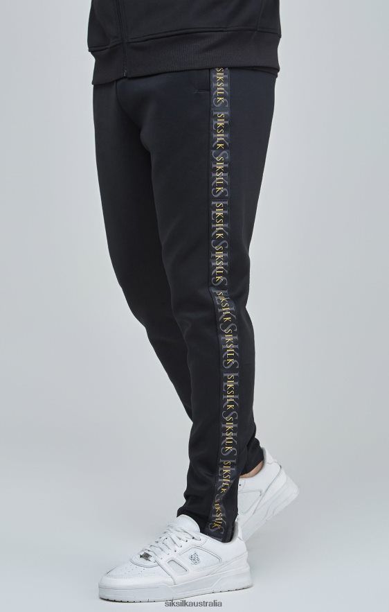 Men Apparel TB82N529 SikSilk Black Gold Tape Track Pants