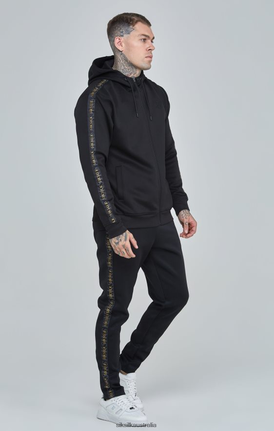 Men Apparel TB82N529 SikSilk Black Gold Tape Track Pants