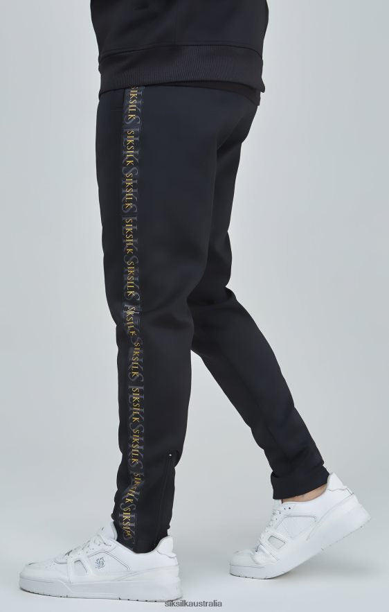 Men Apparel TB82N529 SikSilk Black Gold Tape Track Pants
