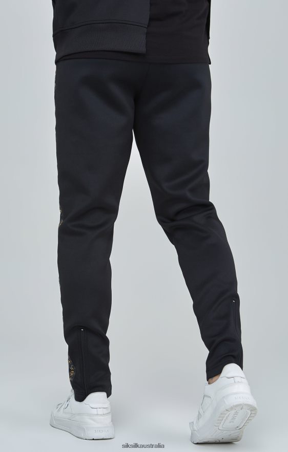 Men Apparel TB82N529 SikSilk Black Gold Tape Track Pants