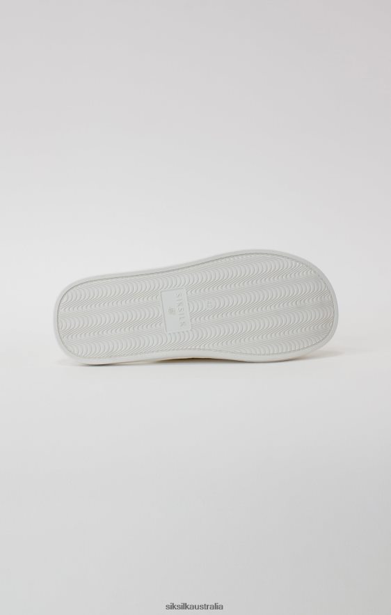 Men Footwear TB82N6 SikSilk White Slipper With Embroidered Logo