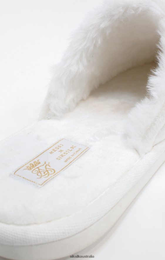 Men Footwear TB82N8 SikSilk x Messi White Slippers