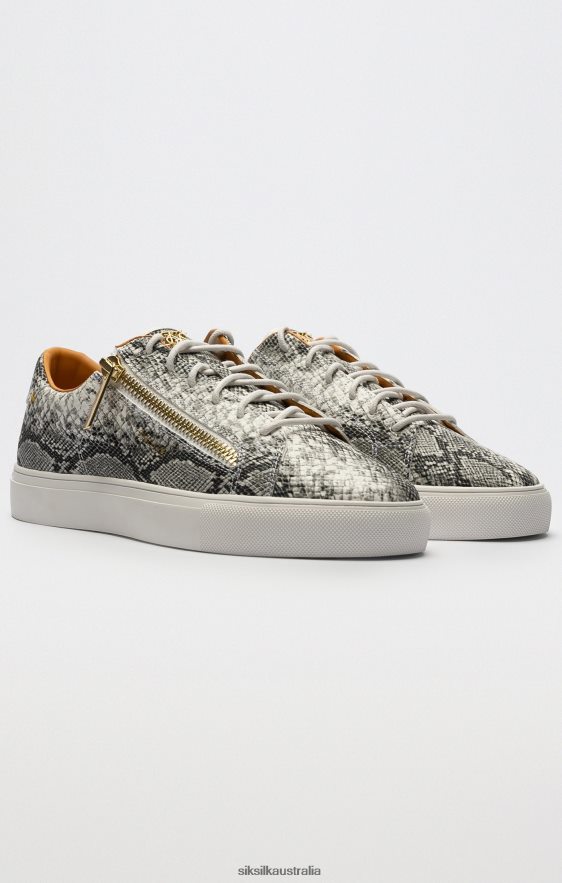 Men Footwear TB82N16 SikSilk White Kirkie Snakeskin Effect