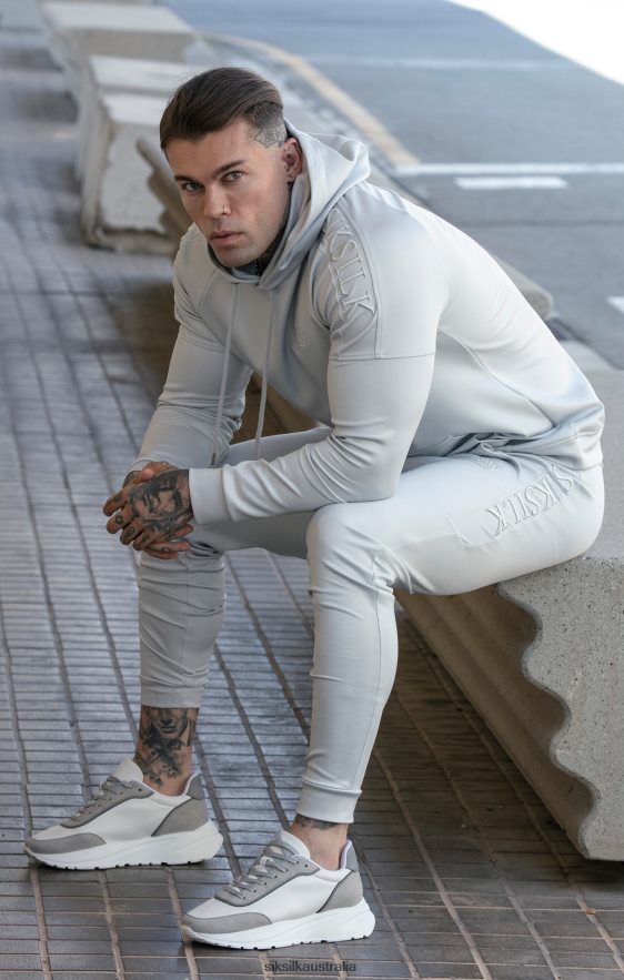 Men Apparel TB82N411 SikSilk Grey Panel Hoodie