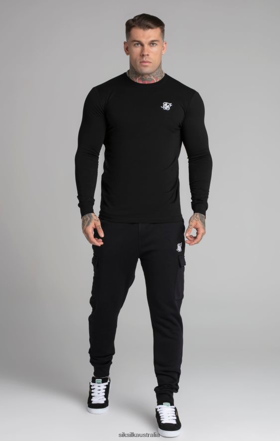 Men Apparel TB82N412 SikSilk Black Essential Sweatshirt