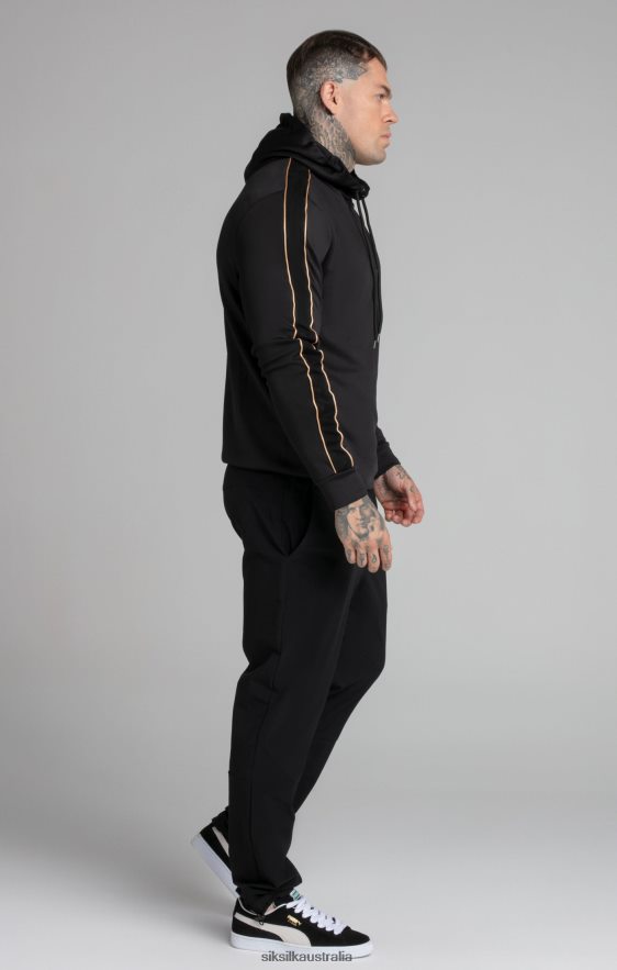 Men Apparel TB82N413 SikSilk Black Quarter Zip Hoodie