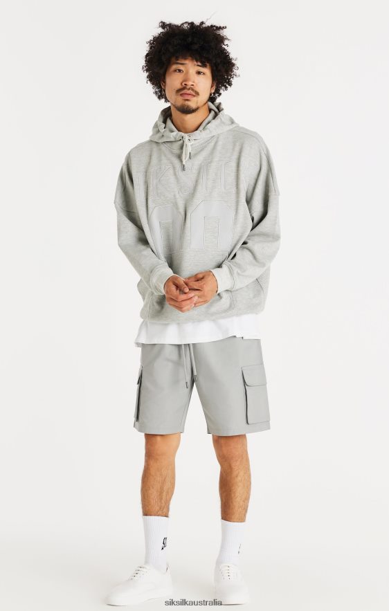 Men Apparel TB82N417 SikSilk Elite Textured 89 Hoodie - Grey Marl