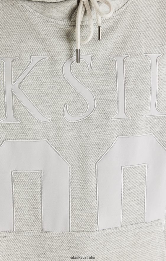 Men Apparel TB82N417 SikSilk Elite Textured 89 Hoodie - Grey Marl