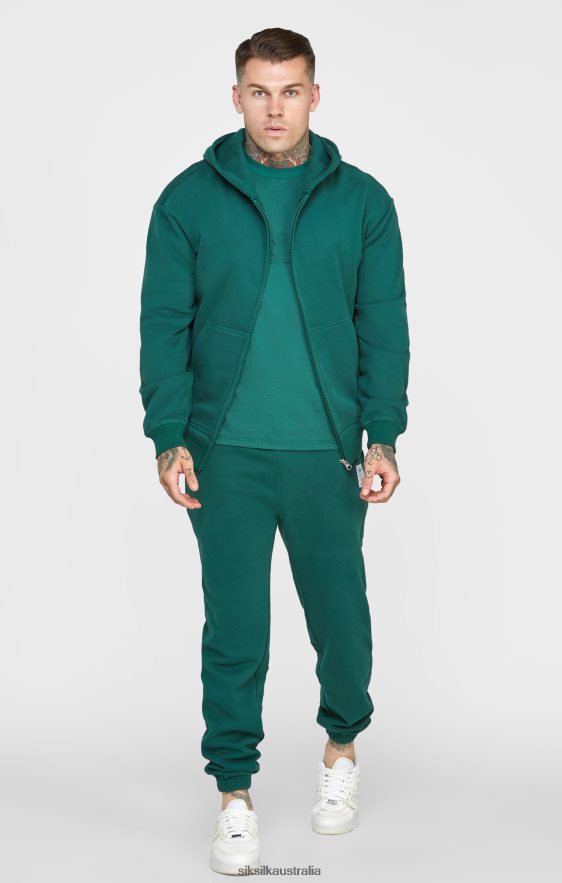 Men Apparel TB82N418 SikSilk Green Zip Through Hoodie