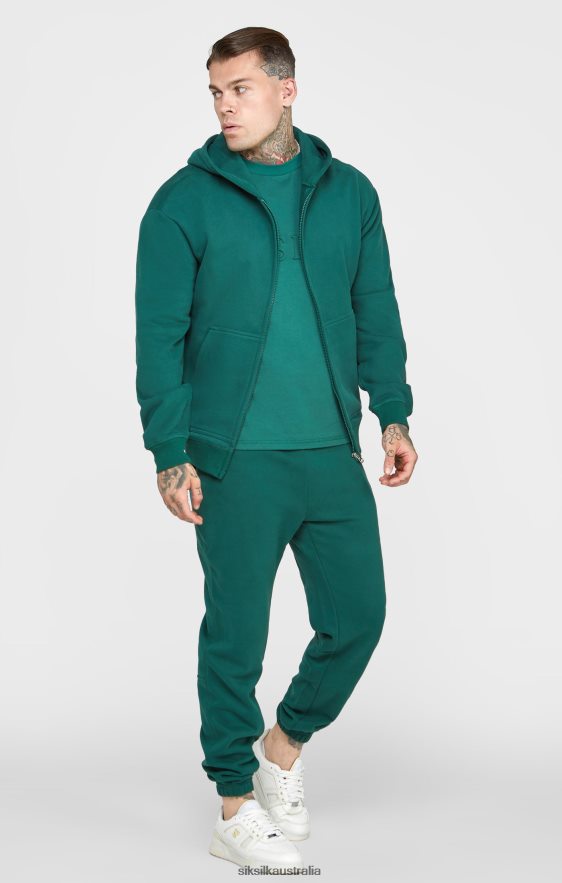 Men Apparel TB82N418 SikSilk Green Zip Through Hoodie
