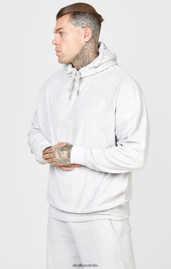 Men Apparel TB82N420 SikSilk Grey Towelling Oversized Hoodie