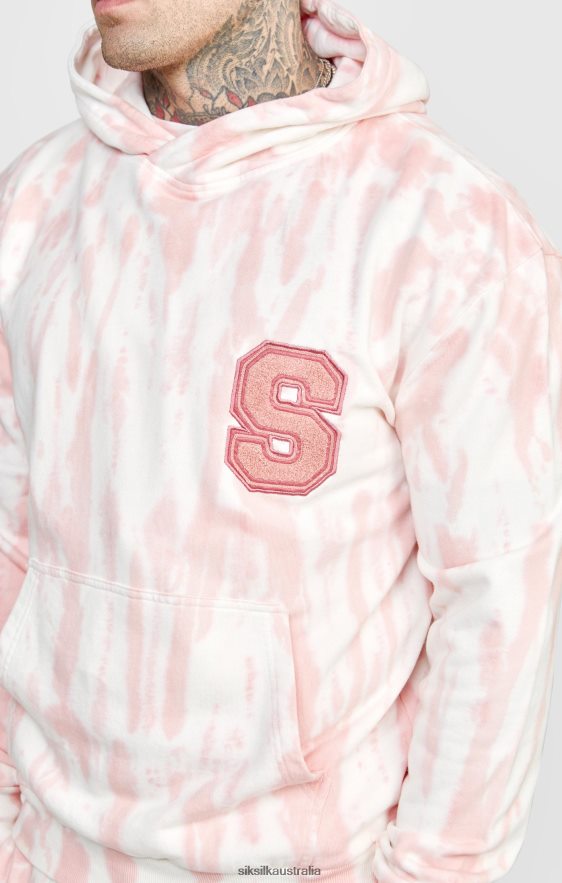 Men Apparel TB82N421 SikSilk Pink Tie Dye Hoodie