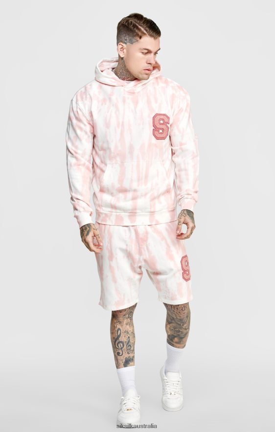 Men Apparel TB82N421 SikSilk Pink Tie Dye Hoodie