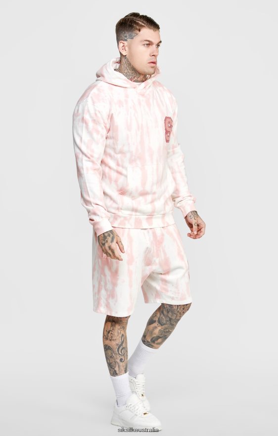 Men Apparel TB82N421 SikSilk Pink Tie Dye Hoodie