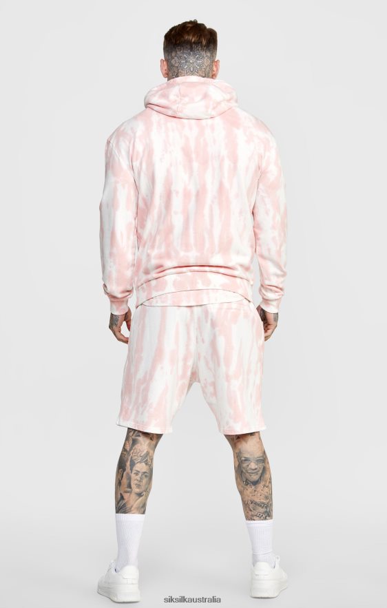 Men Apparel TB82N421 SikSilk Pink Tie Dye Hoodie