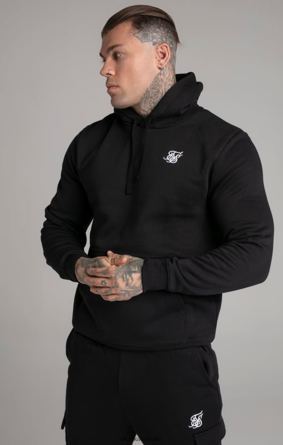 Men Apparel TB82N422 SikSilk Black Essential Overhead Hoodie