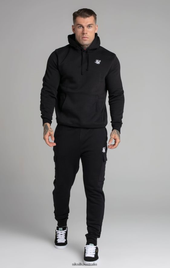 Men Apparel TB82N422 SikSilk Black Essential Overhead Hoodie