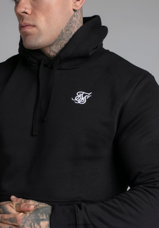 Men Apparel TB82N422 SikSilk Black Essential Overhead Hoodie
