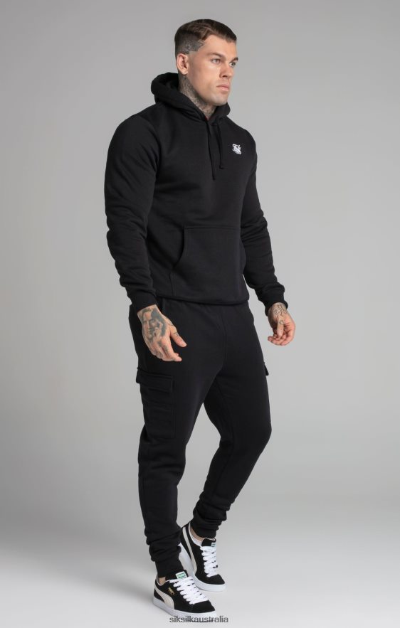 Men Apparel TB82N422 SikSilk Black Essential Overhead Hoodie