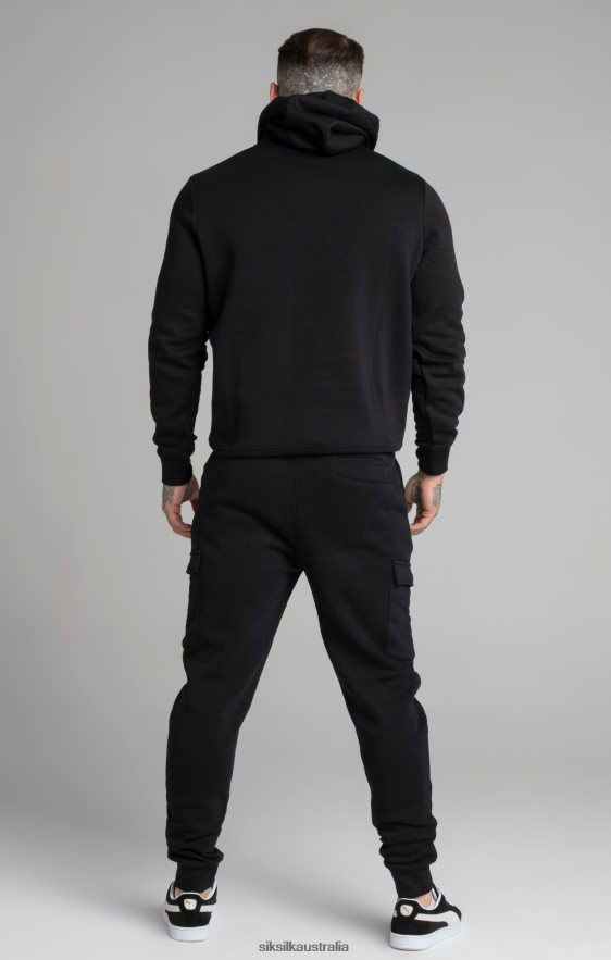 Men Apparel TB82N422 SikSilk Black Essential Overhead Hoodie