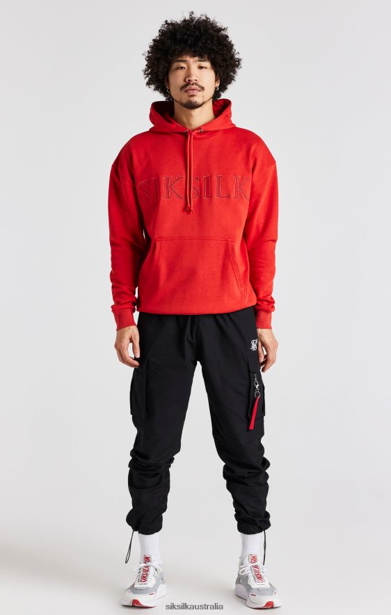 Men Apparel TB82N424 SikSilk Red Applique Hoodie