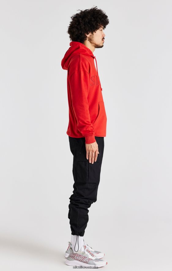 Men Apparel TB82N424 SikSilk Red Applique Hoodie