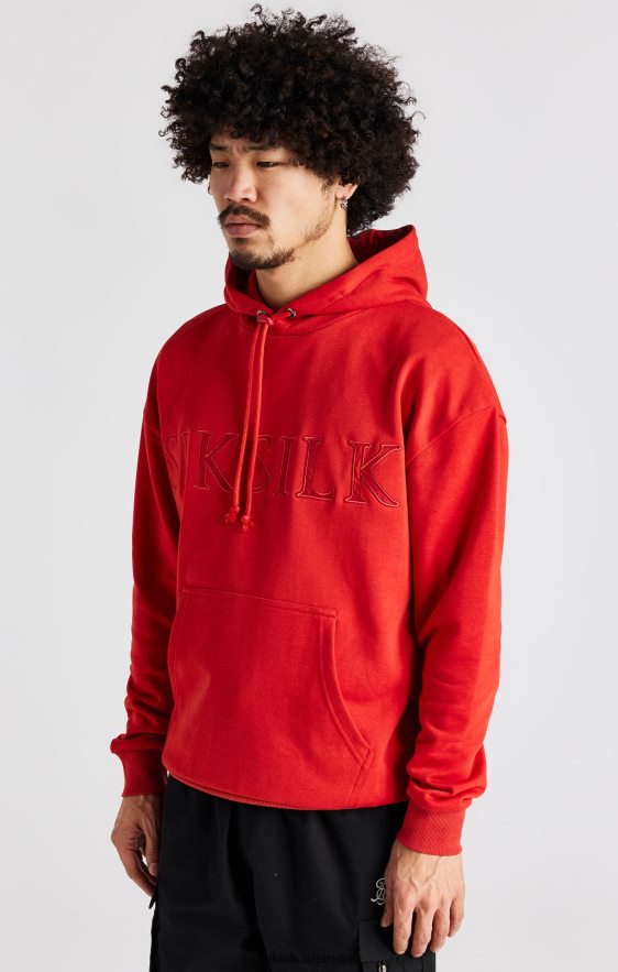 Men Apparel TB82N424 SikSilk Red Applique Hoodie
