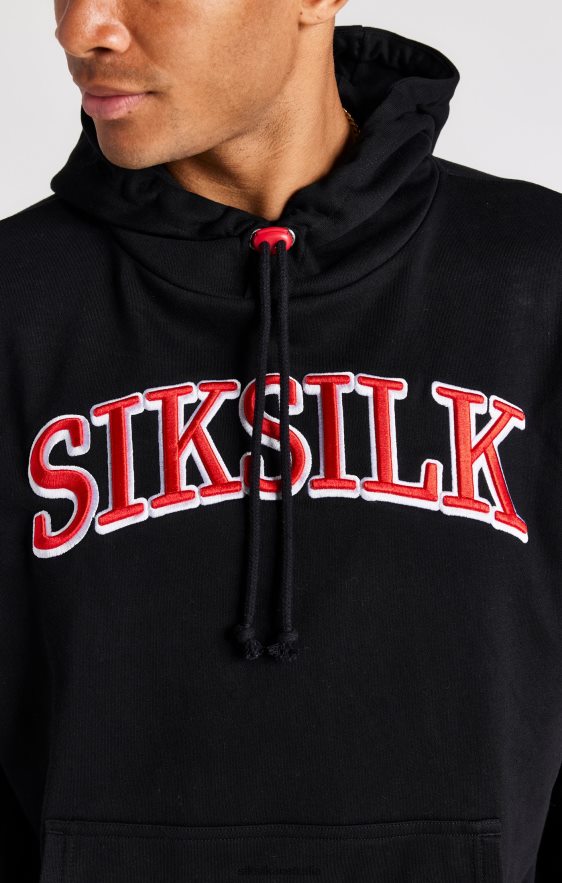 Men Apparel TB82N426 SikSilk Black Oversized Hoodie