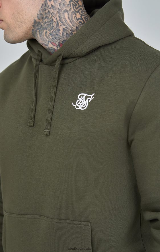Men Apparel TB82N431 SikSilk Khaki Essential Overhead Hoodie