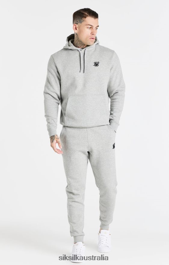 Men Apparel TB82N432 SikSilk Grey Marl Essential Overhead Hoodie