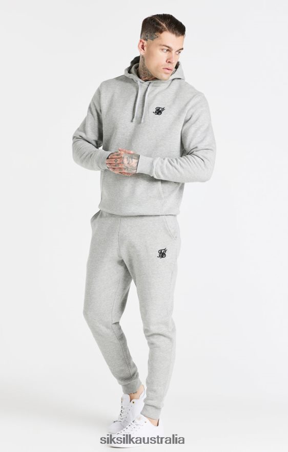 Men Apparel TB82N432 SikSilk Grey Marl Essential Overhead Hoodie