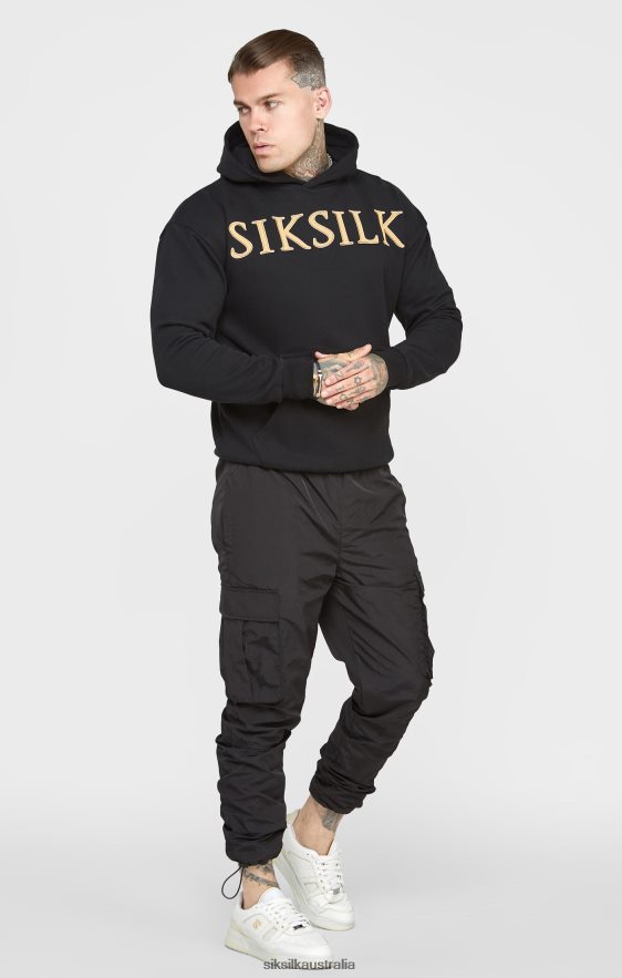 Men Apparel TB82N436 SikSilk Gold Applique Hoodie