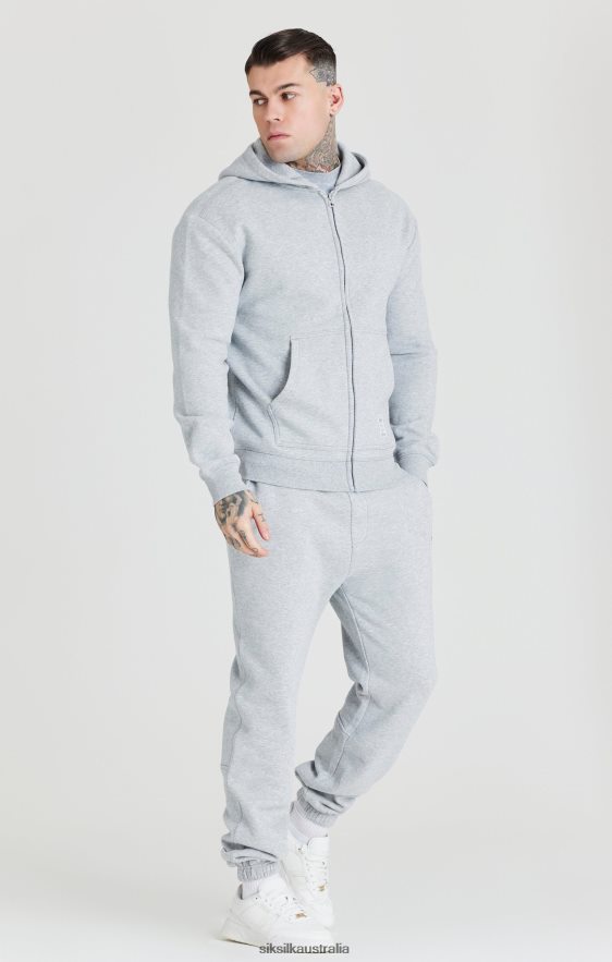 Men Apparel TB82N439 SikSilk Grey Foundation Zip Through Hoodie
