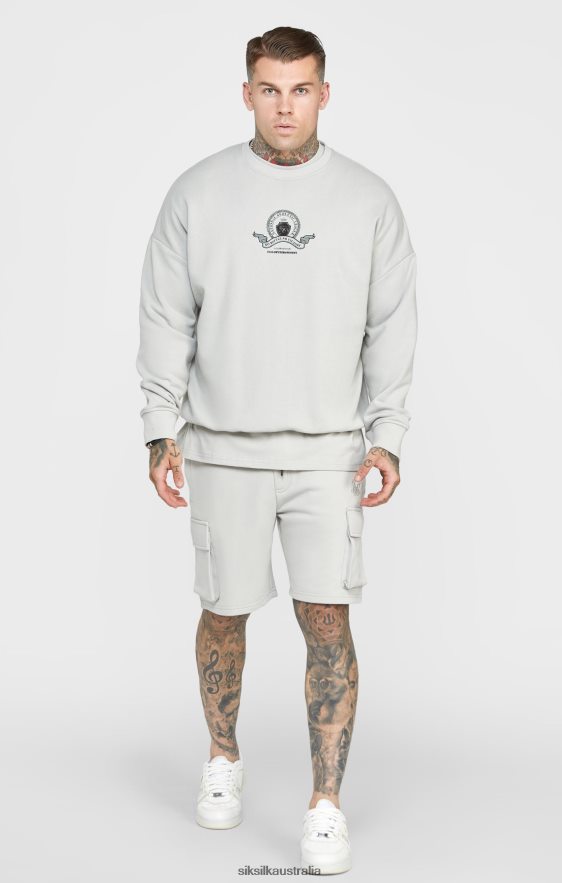 Men Apparel TB82N444 SikSilk Grey Varsity Sweatshirt
