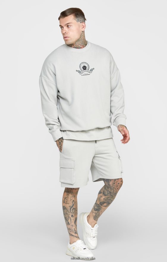 Men Apparel TB82N444 SikSilk Grey Varsity Sweatshirt