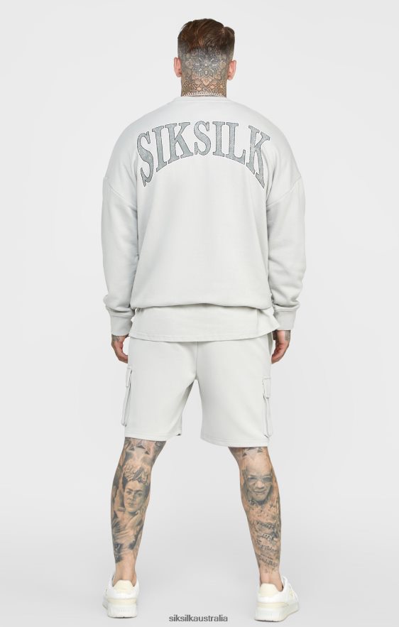 Men Apparel TB82N444 SikSilk Grey Varsity Sweatshirt