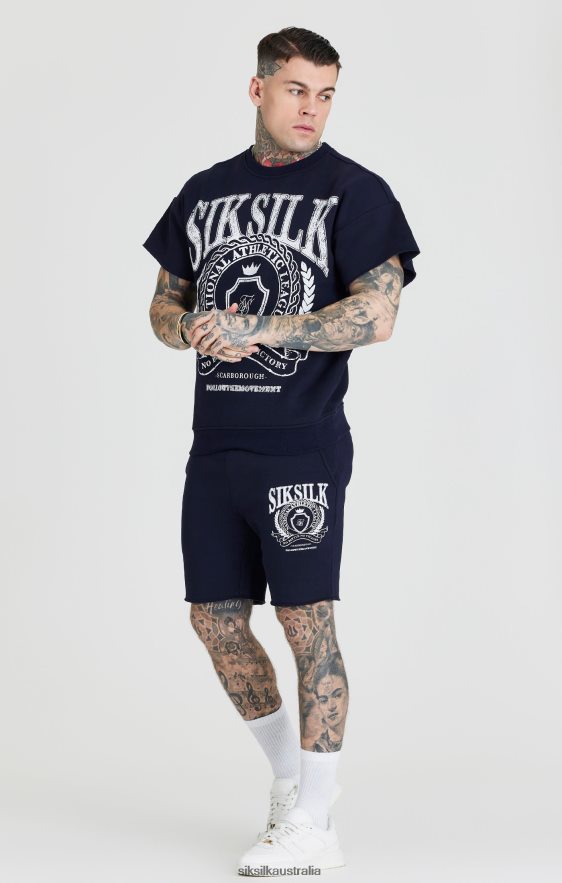 Men Apparel TB82N445 SikSilk Navy Varsity Sweatshirt